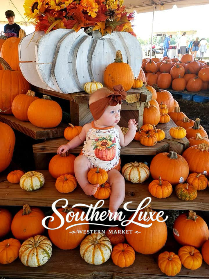 Pumpkin blossom bubble romper